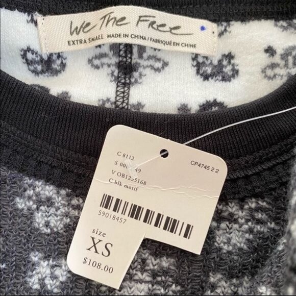 Free People We the Free Printed Sweater Size XS NWT - Picture 7 of 9